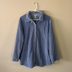 J.Jill Periwinkle Thick Corduroy Buttondown